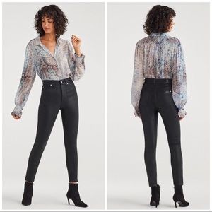 7FAMK BAir High Waist Ankle Skinny In Coated Black